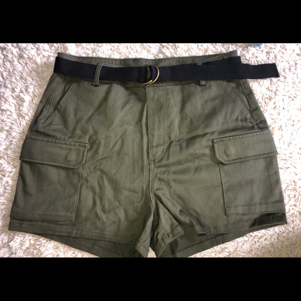 Army Green Cargo Shorts